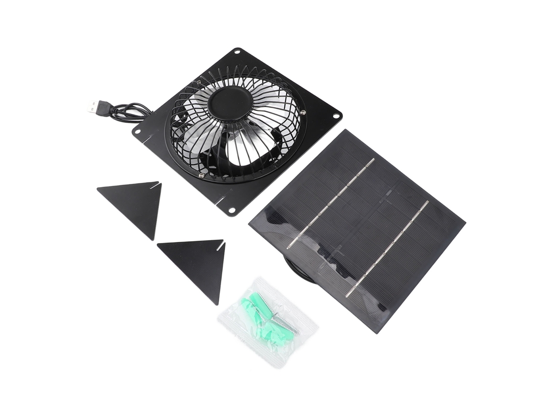 Mini ventilador solar USB portátil con 2 soportes, 20 W 5 V