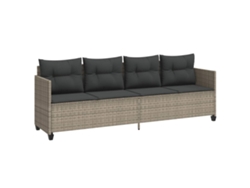 Chaise longue de mimbre gris claro con cojines MAISON EXCLUSIVE