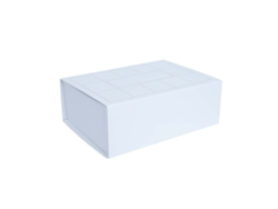 Caja de papel Trudy plegable, 35 x 25 x 11 cm, color blanco