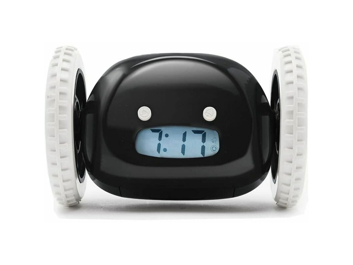 Despertador con ruedas para personas que duermen profundamente, decoración de dormitorio con alarma ruidosa y molesta, reloj silencioso con brillo metálico y sin tictac.