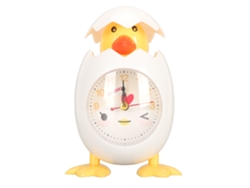 Lindo despertador con forma de gallina de dibujos animados de Baok para la decoración de la habitación de un estudiante (blanco)