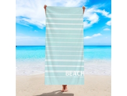 Toalla de playa de microfibra a rayas Yuysan, de alta absorción y secado rápido, 180 x 90 cm, modelo ST136, color verde claro.