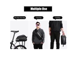 Bolsa Trasera Multifuncional Impermeable Para Bicicleta Con Capacidad De 12 Litros Y Soporte Para El Hombro Para Portaequipajes.
