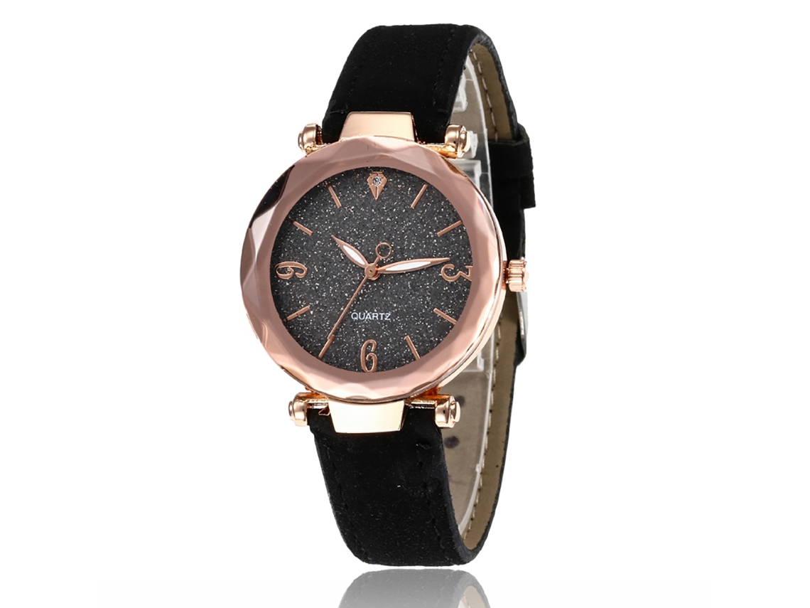 Reloj De Pulsera De Cuarzo Para Mujer Con Correa De Pu, Estilo Sencillo Y Elegante Para Estudiantes (negro).