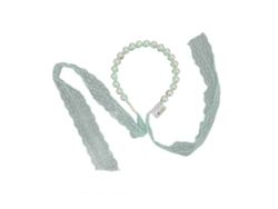 Vlrla-glow Pearl Lace Ribbon Headband Para Wedding