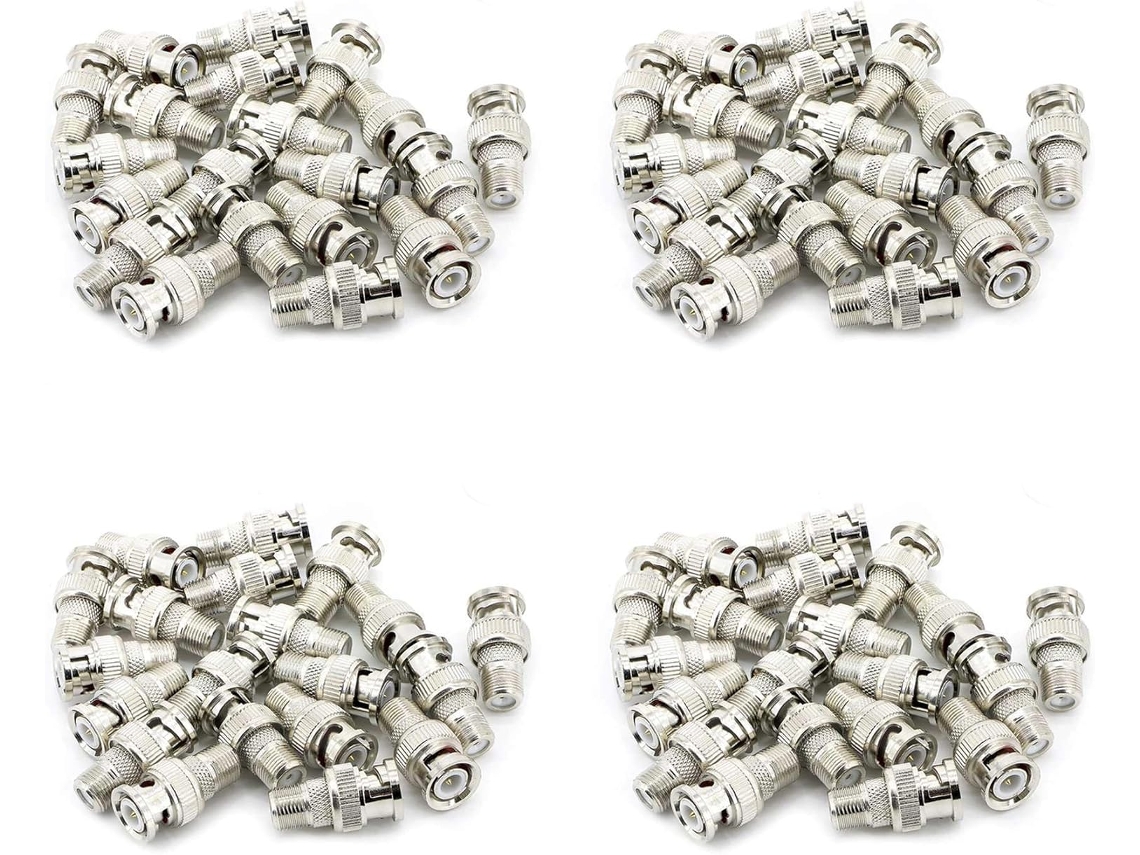 80 Adaptadores De Conector Coaxial Bnc Macho A F Jack Para Cámaras Cctv