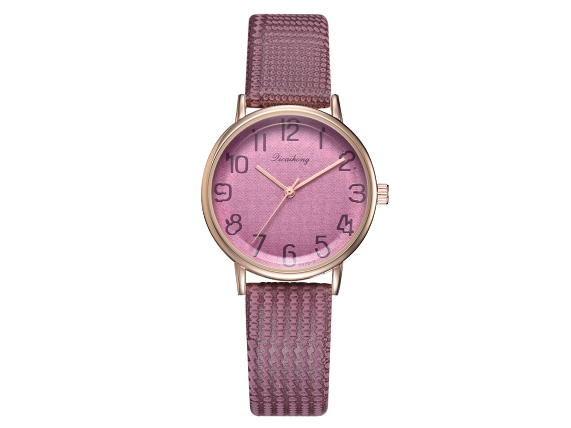 Reloj De Pulsera De Cuarzo Para Mujer Con Delicada Esfera Redonda, Color Morado.