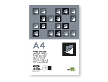 Liderpapel Papel Carbón con Color Intenso A4 - Negro, 100 Hojas