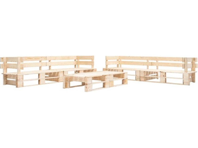 Conjunto 6 Juego de muebles de jardín VIDAXL Marrón Madera