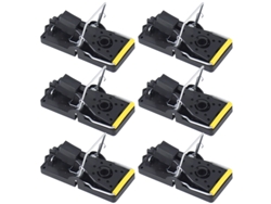 6 trampas para ratas reutilizables para uso en interiores y exteriores, resistentes y seguras, negras, Tommy01
