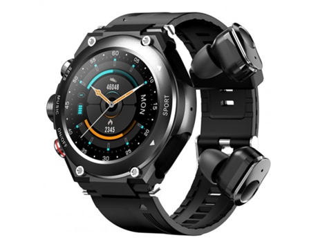 Smartwatch T92 2 en 1 Auricular Bluetooth Llamada Frecuencia cardíaca Monitoreo de oxígeno en sangre Negro