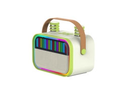Altavoz Bluetooth MDUG con 2 micrófonos inalámbricos e increíble iluminación RGB (verde hierba)