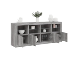 Aparador Con Luces Led Gris Sonoma 163x37x67 Cm