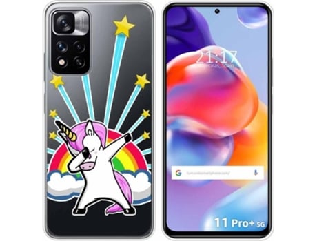 Carcasa para Xiaomi Redmi Note 11 Pro+ Plus 5G TUMUNDOSMARTPHONE Dibujos Transparente Unicornio Multicolor