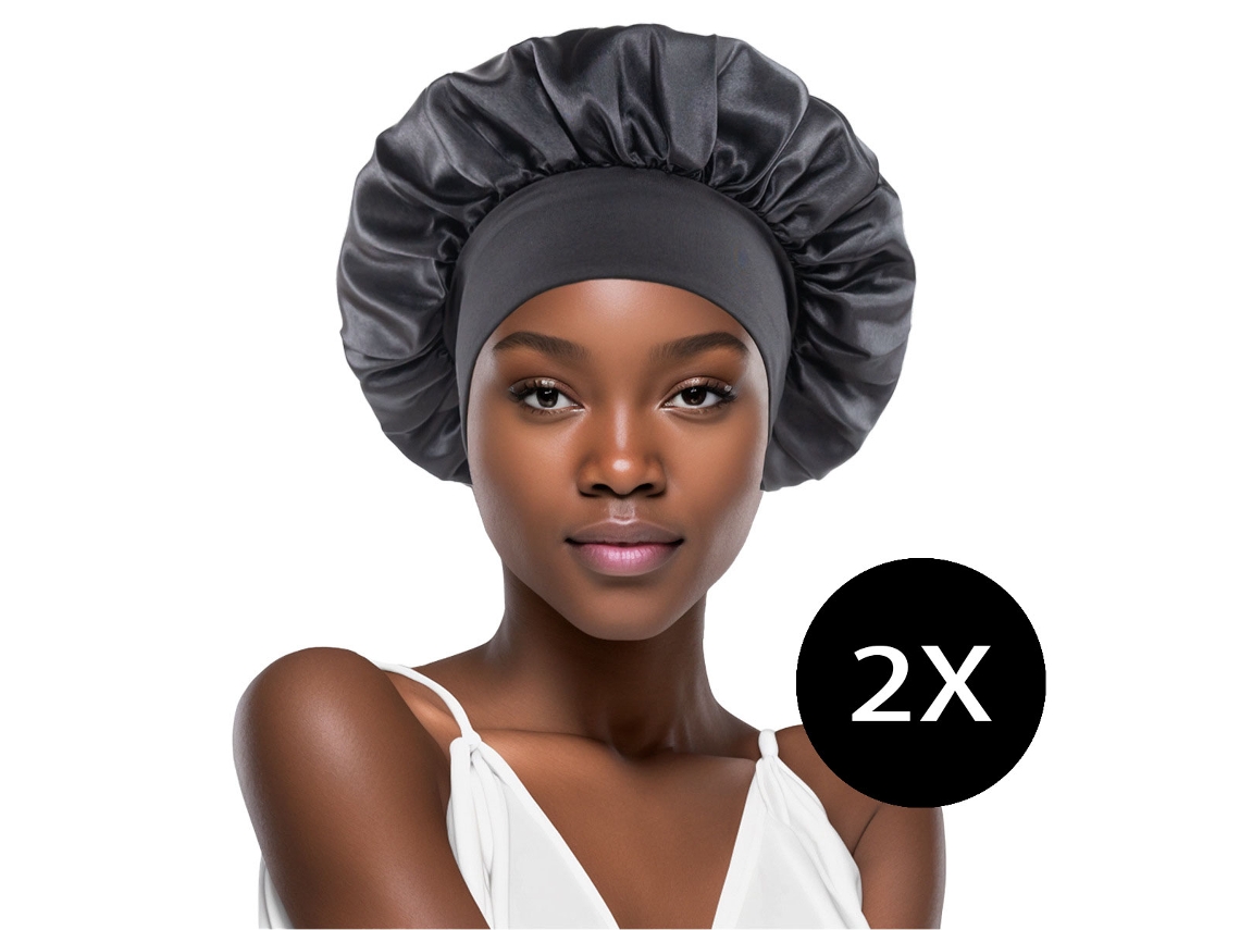 Juego de 2 gorros de poliéster negro para el cabello, ideales para ducharse, dormir y para usar en spas, de MISSCA.