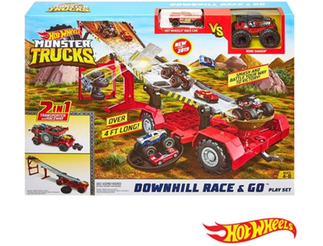 Pista de Coches HOT WHEELS Monster Trucks Downhill Race