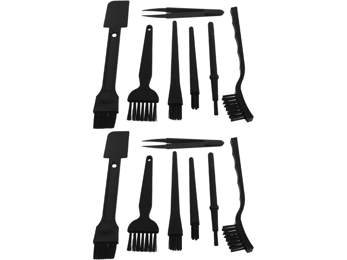 Juego de 2 cepillos antiestáticos para limpieza de teclados electrónicos, color negro. Gokoco
