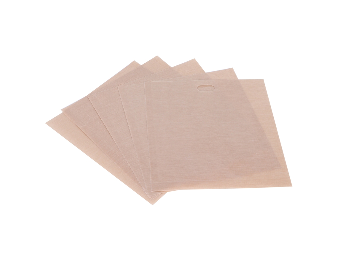 5 Bolsas Reutilizables Antiadherentes Para Tostadas, Aptas Para Microondas, Horno, Barbacoa Y Repostería, 16x18 Cm.