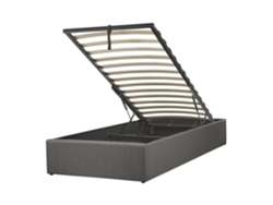 Cama con somier BELIANI Dinan de Poliéster Gris 97x214x31