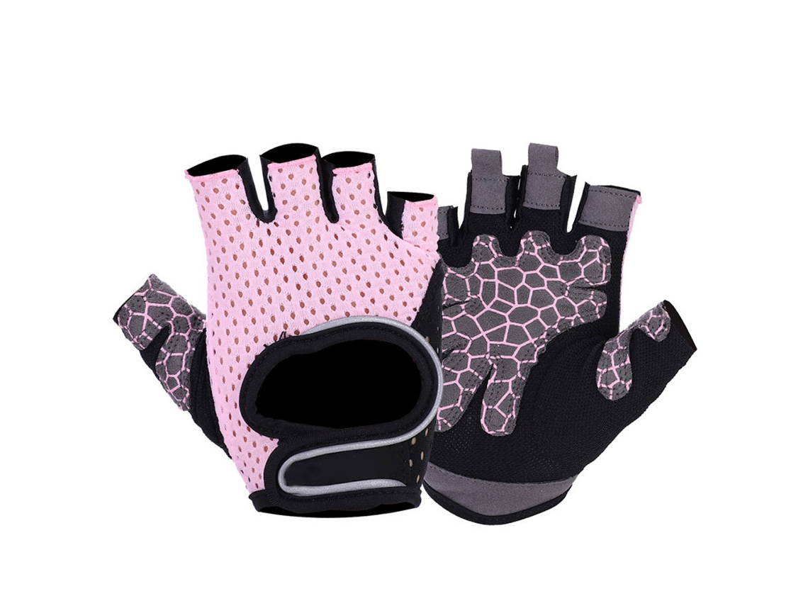 Guantes de fitness Boodun para levantamiento de pesas, entrenamiento en gimnasio y exteriores, color rosa XL