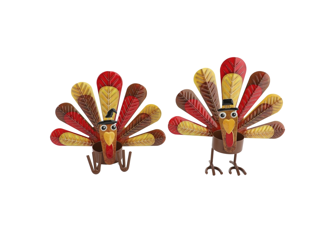 Portavelas De Pavo De Acción De Gracias, 2 Piezas, De Aleación, Bonito, Decorativo, Para Mesa, Hogar Festivo.