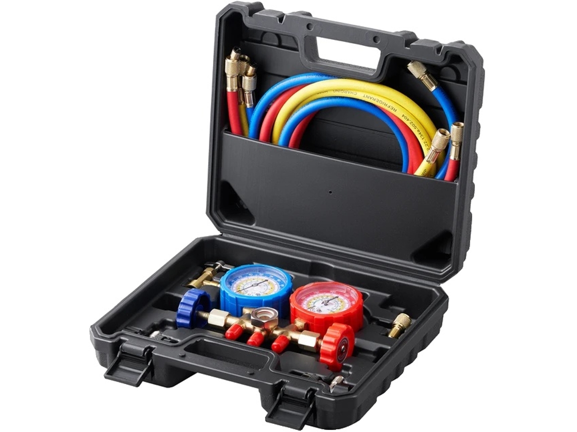 Conjunto de manómetro de aire acondicionado, compatible con múltiples refrigerantes, ideal para el mantenimiento del aire acondicionado del vehículo original.