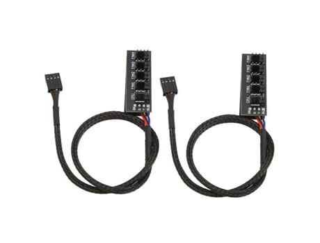 HURRISE Cable adaptador de ventilador para PC de 5 vías y 4 pines Fuente de alimentación para ventilador de 4 pines