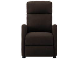 vidaXL Sillón reclinable de masaje eléctrico de tela marrón oscuro