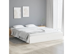 Estructura De Cama Doble Sin Colchón Madera Blanco 135x190 Cm