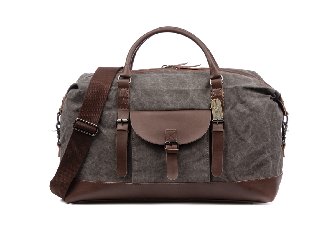 Bolsa de viaje Barbariga. Fabricada en lona de primera calidad combinada con cuero.