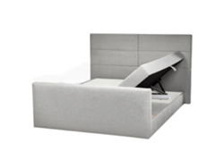 Cama Continental BELIANI Aristocrat en poliéster gris 178x220x115
