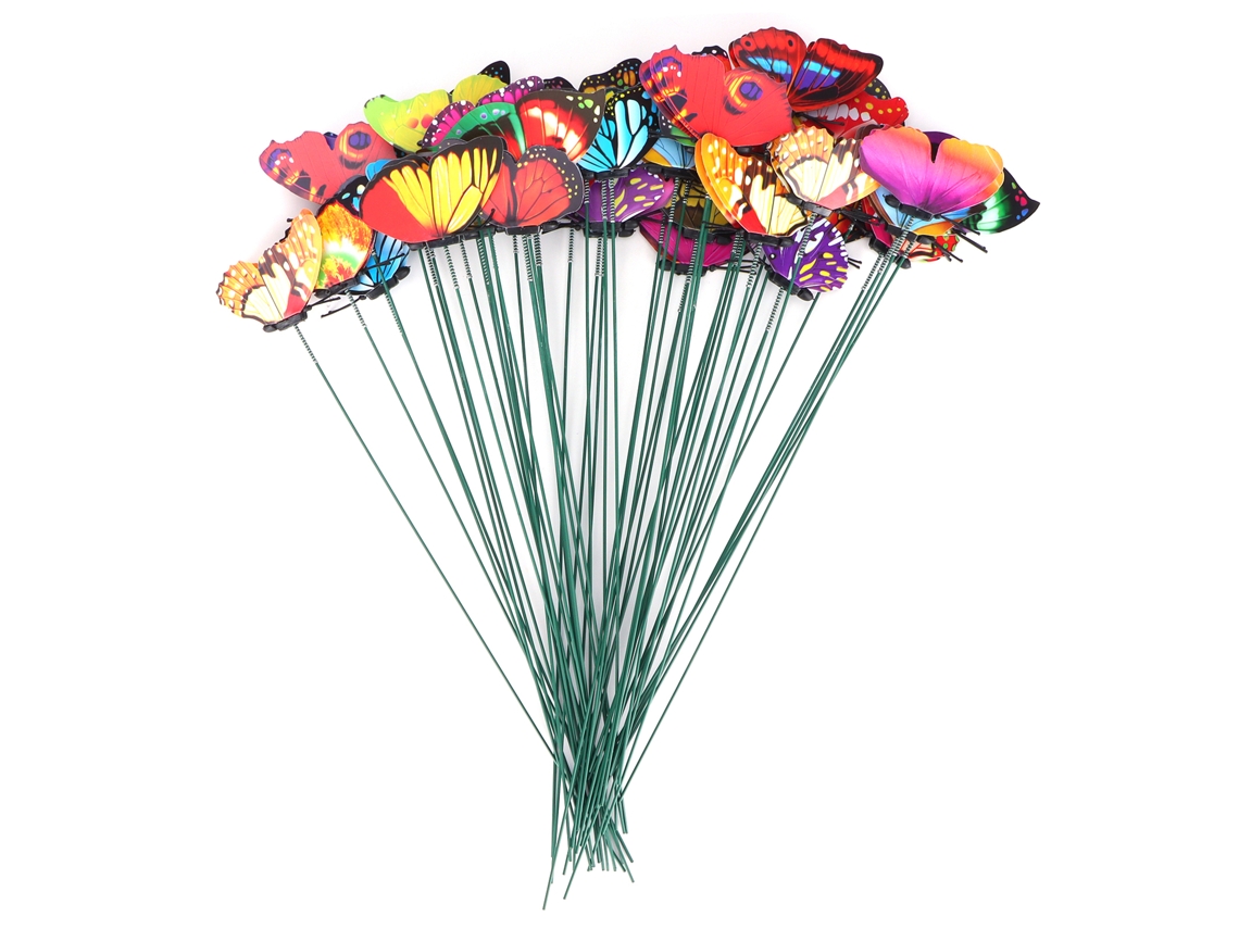 50 Estacas Con Forma De Mariposa Artificial Para Decoración De Jardines Y Patios Exteriores.