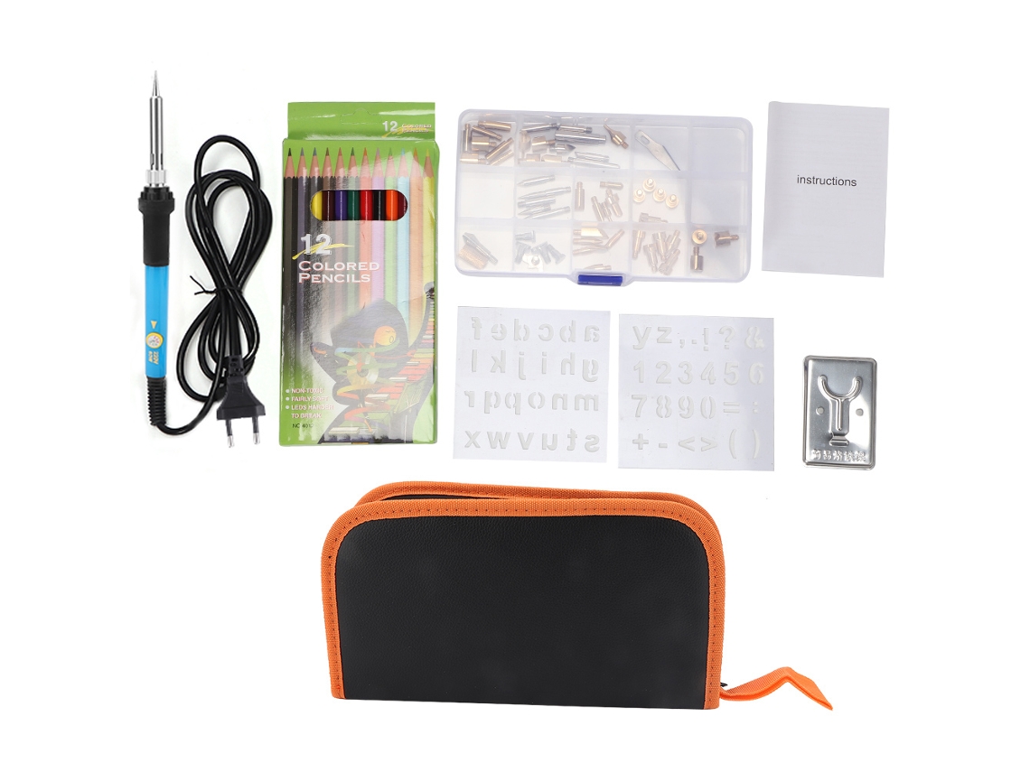 Plancha Eléctrica Para Pintura Con 53 Puntas Y Temperatura Ajustable De 200 A 450 ℃, Color Azul, 60 W.