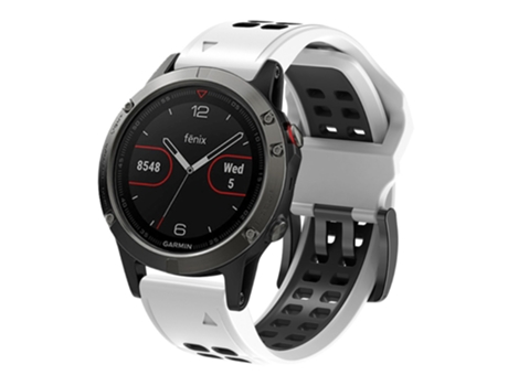 Correa de Silicona liberación rápida dos colores para Garmin Fenix 7/6/5 - blanco/negro