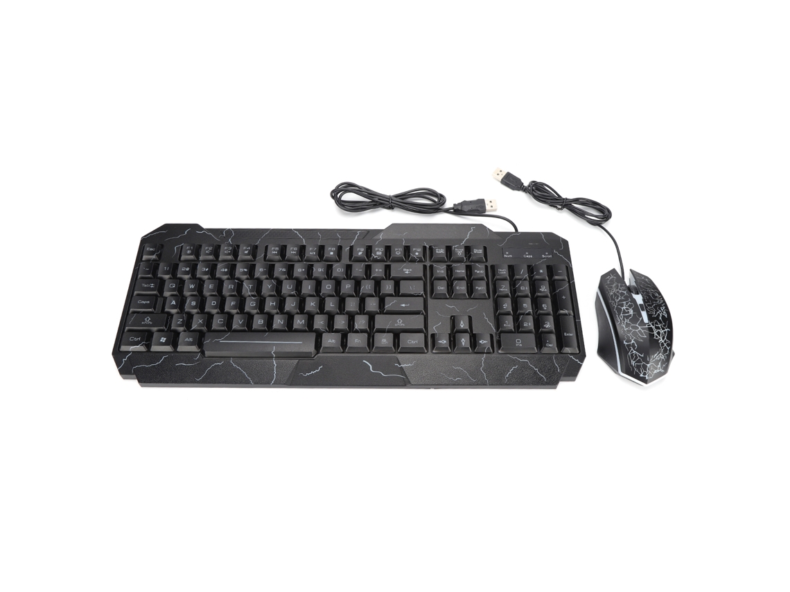 Conjunto Teclado E Mouse Gamer Com Iluminação Fio Para Pc Windows Com Design Ergonômico D620