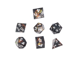 Juego De 7 Dados Poliédricos De Resina Con Estuche Para Juegos De Mesa Y Juegos De Rol.