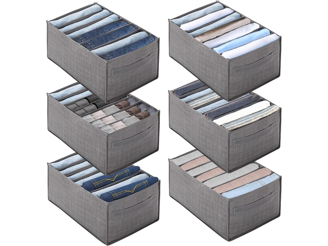 Caja de almacenamiento extragrande de tela no tejida, forma estable, separación de malla, transpirable, versátil para ropa clasificada.