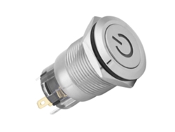 40 interruptores de botón metálicos autoblocantes e impermeables, 19 mm