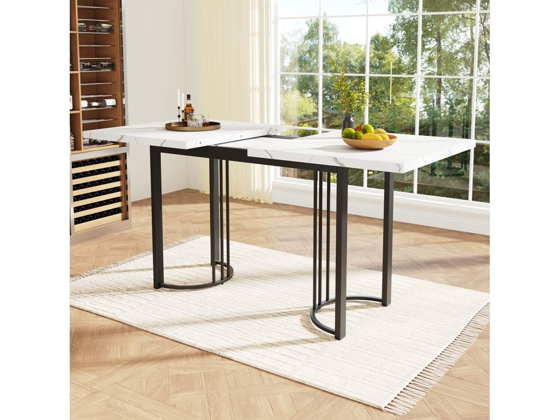 Mesa moderna de mármol con robusta estructura metálica, 1 metro de diámetro, HONGRUI TECH