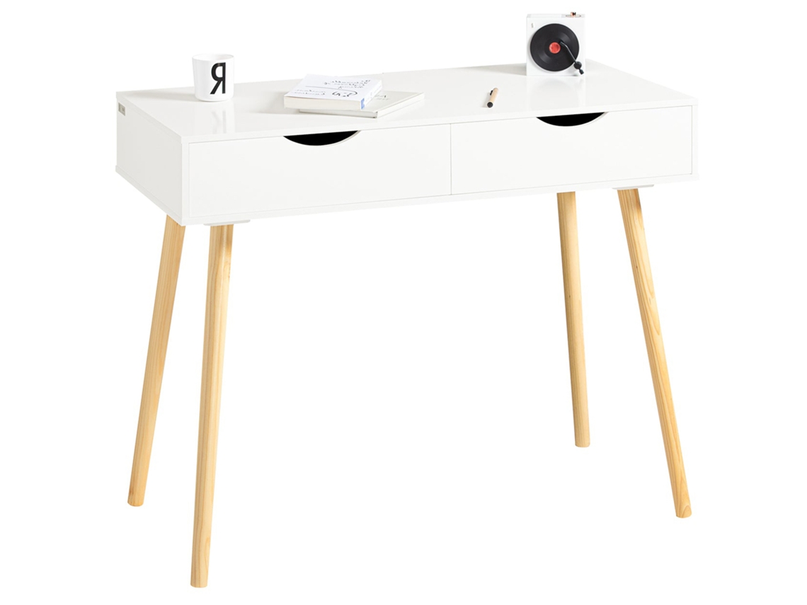 Mesa SOBUY (Blanco - MDF - 90x45 x77 cm )