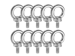 10 Tornillos De Ojo M6*11 Acero Inoxidable 304 Para Elevación Y Equipos De Ingeniería Naval