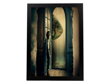 NACNIC Poster Paseando En Estilo Surrealismo Cinematográfico Ilustraciones Y Grabados De Historieta Abstracta Y Artística A4 Marcos Blancos