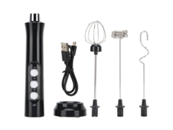 Espumador De Leche Eléctrico Portátil Con Batidor De Huevos, 3 Velocidades, Carga Usb.