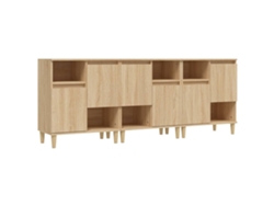 Maison Exclusive - Aparadores 3 Uds Madera Contrachapada Roble Sonoma 60x35x70 Cm