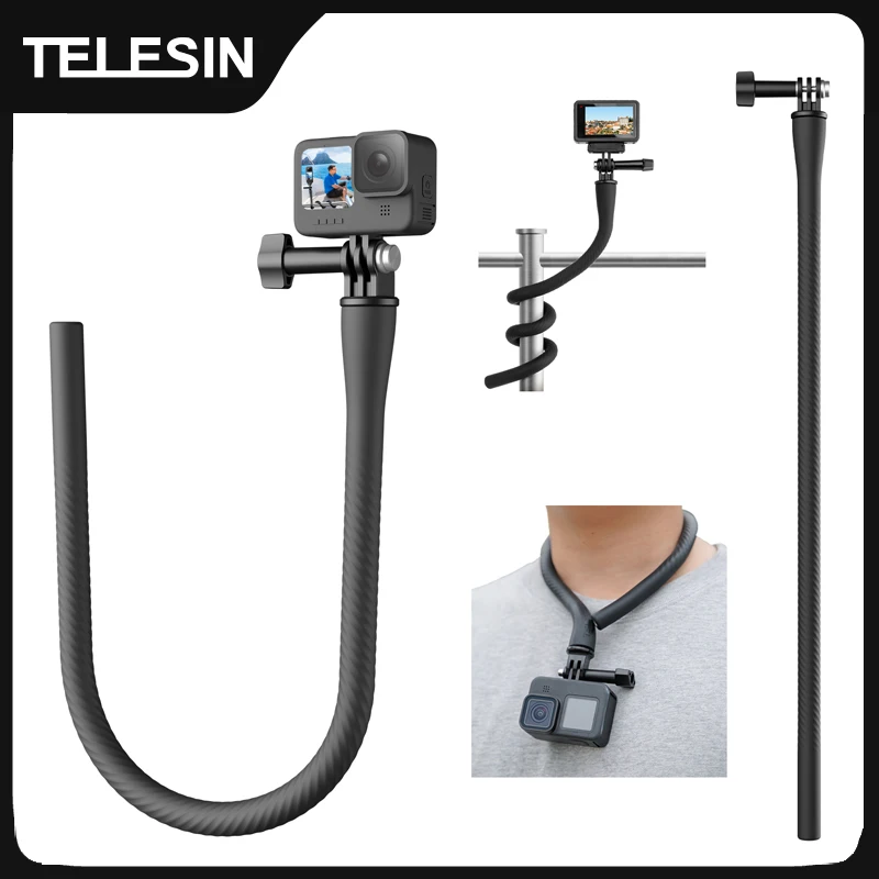 Soporte flexible para cámara de acción en miniatura - Trípode pulpo con clip para GoPro, Insta360, DJI Action y smartphone