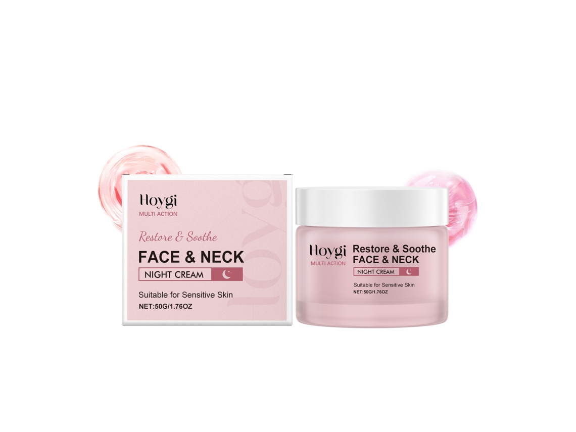 Crema reparadora y rejuvenecedora para rostro y cuello con múltiples efectos.