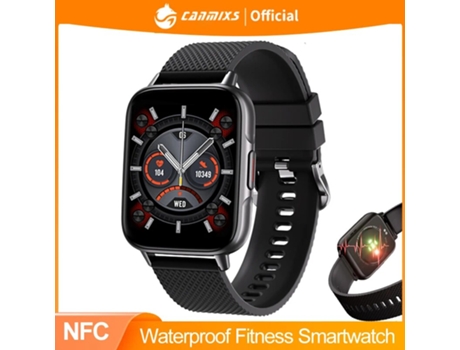 Reloj inteligente NFC para hombres, reloj inteligente con llamada Bluetooth, rastreador de frecuencia impermeable, Monitor de oxígeno para Android ...