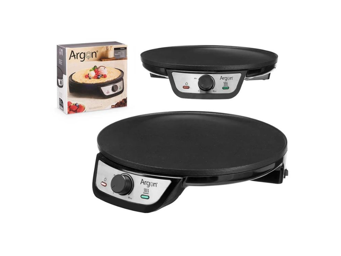 Crepera de acero negro de 1200 W Argão Maderterraneo