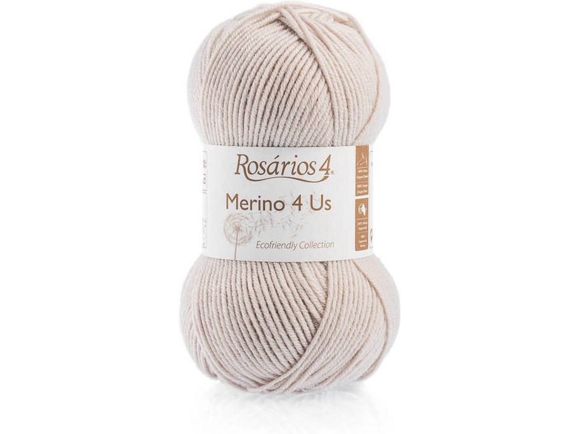 Hilo de Lana ROSARIOS 4 Merino 4 Us P150638 (Beige - 14,5x6,5x7,5 cm - Lana)