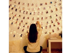 Rebe-luces De Cuenta Led 2m 20 Leds Con Pinzas De Madera, Baterías 3aa, Flexible, Multicolor, Para Hogar, Fiestas, Navidad, Regalo